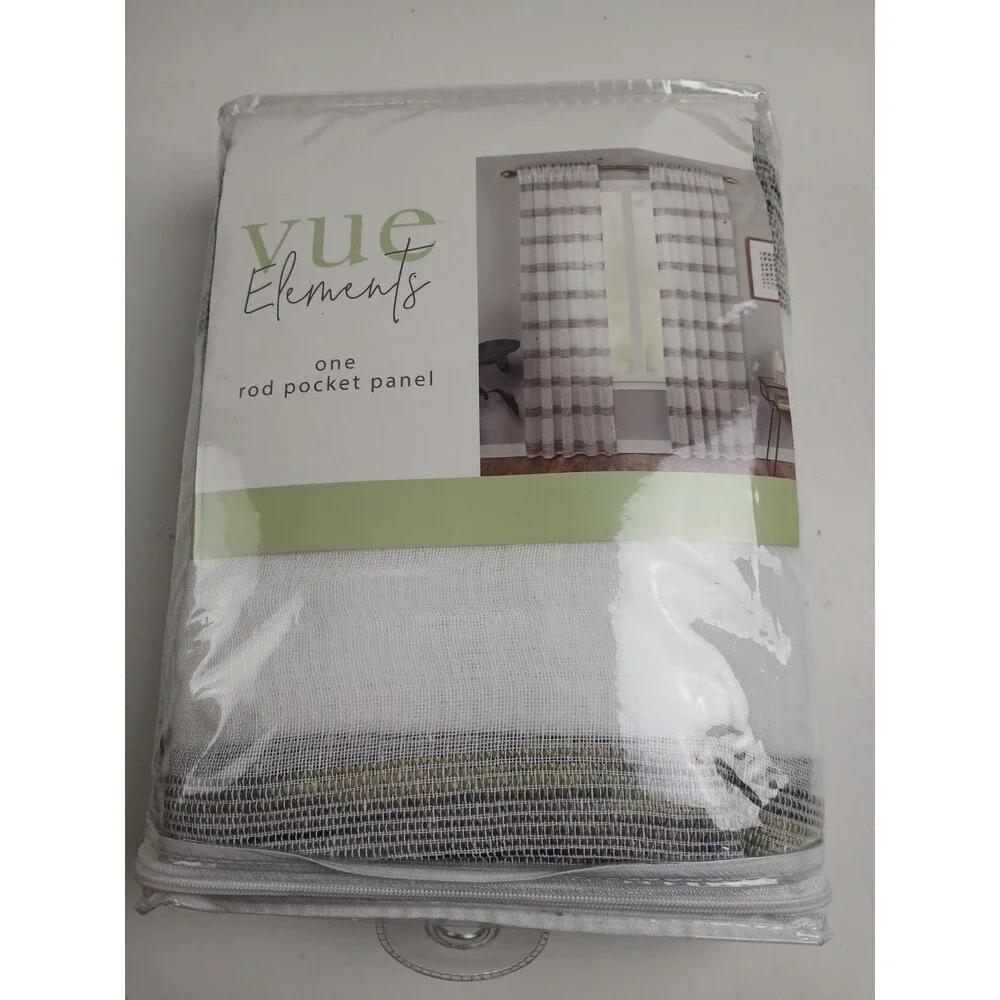 NEW Vue Elements 52 x 95 Grommet single curtain panel ''Kyoto Blackt' #CT120